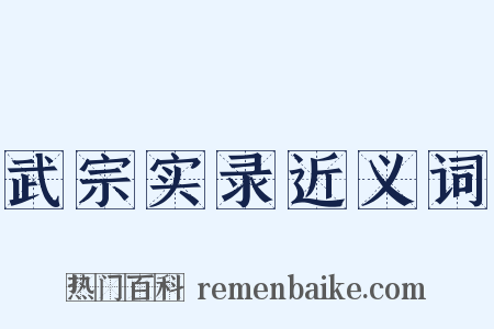 武宗实录近义词是什么意思的图片